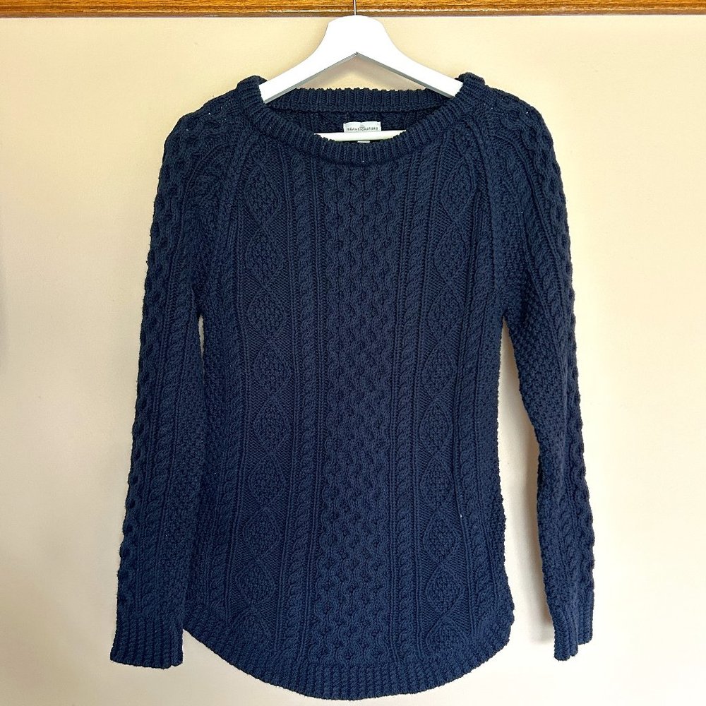 LL Bean Womens Signature Cotton Fisherman Tunic Sweater (Size XS)